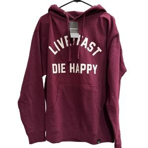 NWT FASTHOUSE LIVE FAST DIE HAPPY SWEATSHIRT HOODIE SIZE LARGE